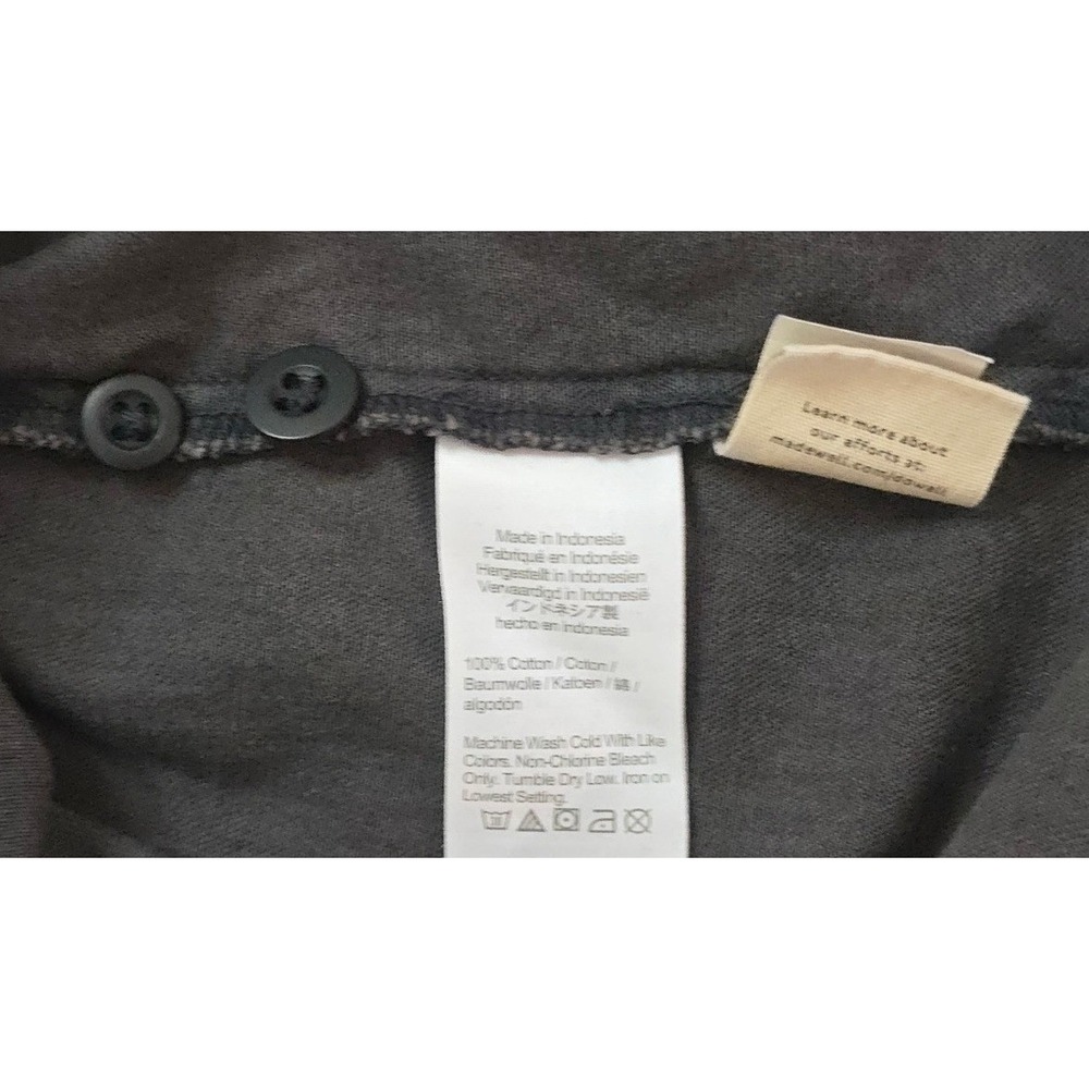 Madewell Popover Shirt Dress XS‎ Black Denim Short Sleeve Relaxed Utility Beach - Picture 8 of 10